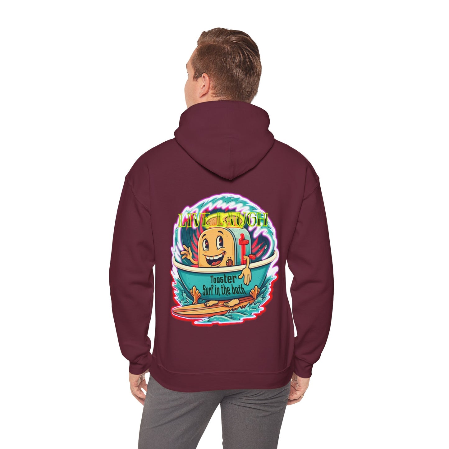 Premium hooded sweatshirt - Funny live laugh Toaster Surf in a bath