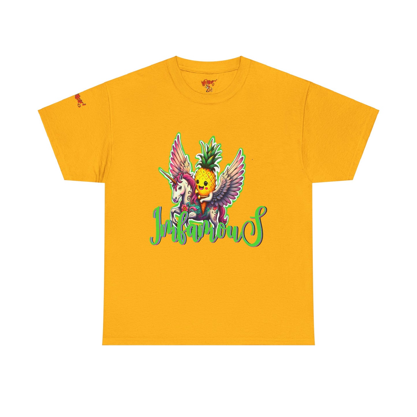 Graphic Tee Unipineapple Flying on Unicorn Heavy Cotton T-shirt
