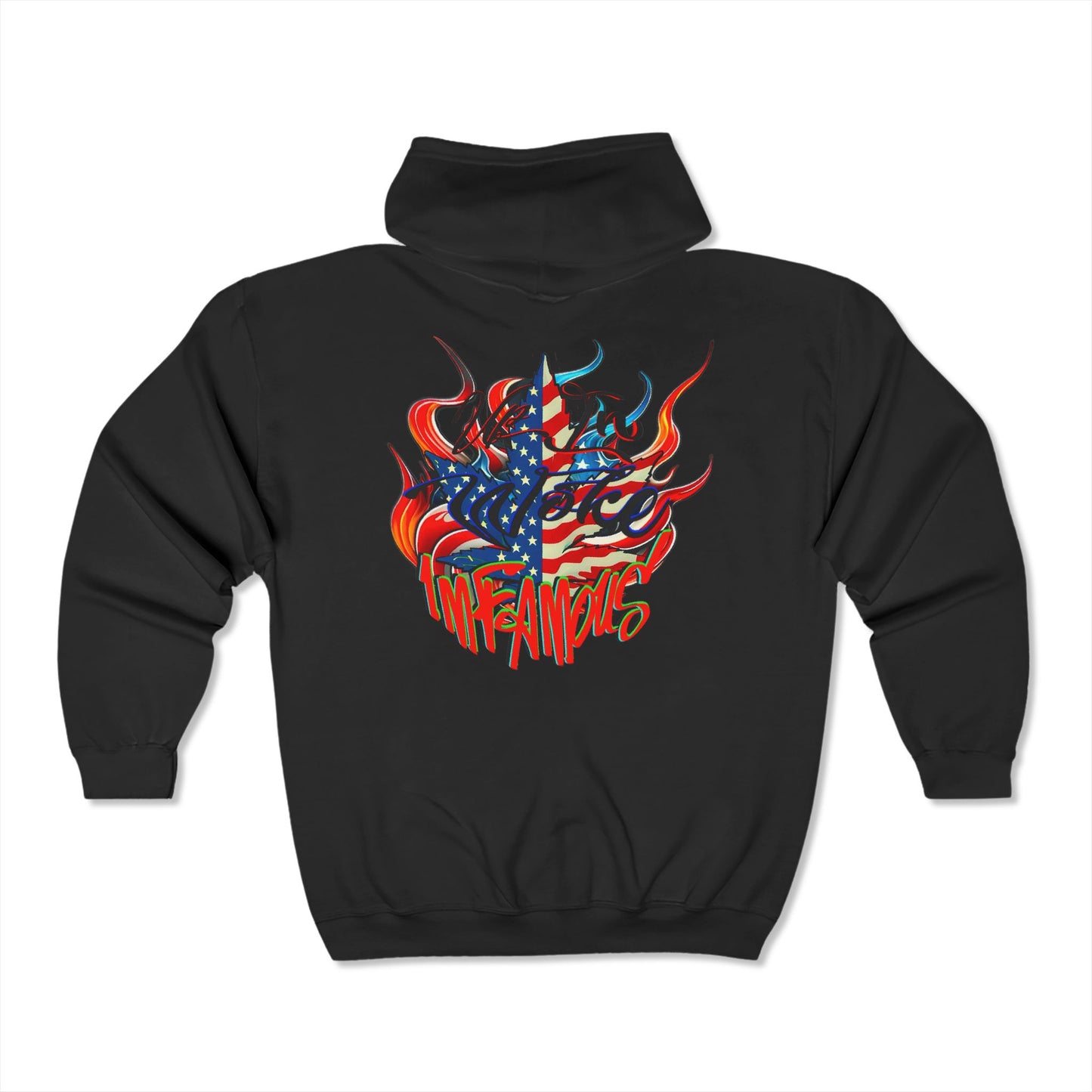 Full Zip Hooded Sweatshirt - Imfamous up in woke