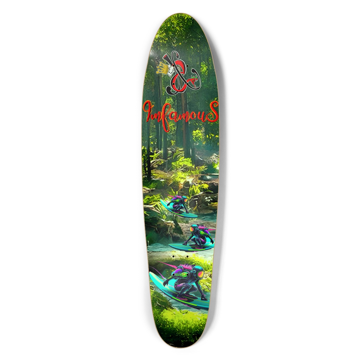 Glow in the dark Imfamous Wood Surfer Longboard