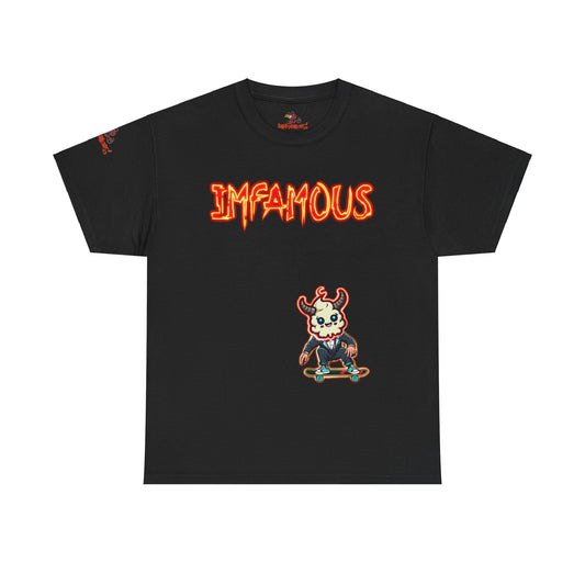 Imfamous jumpin Sad Shit premium graphic Tee - Imfamous Jumping Sad Shit Design