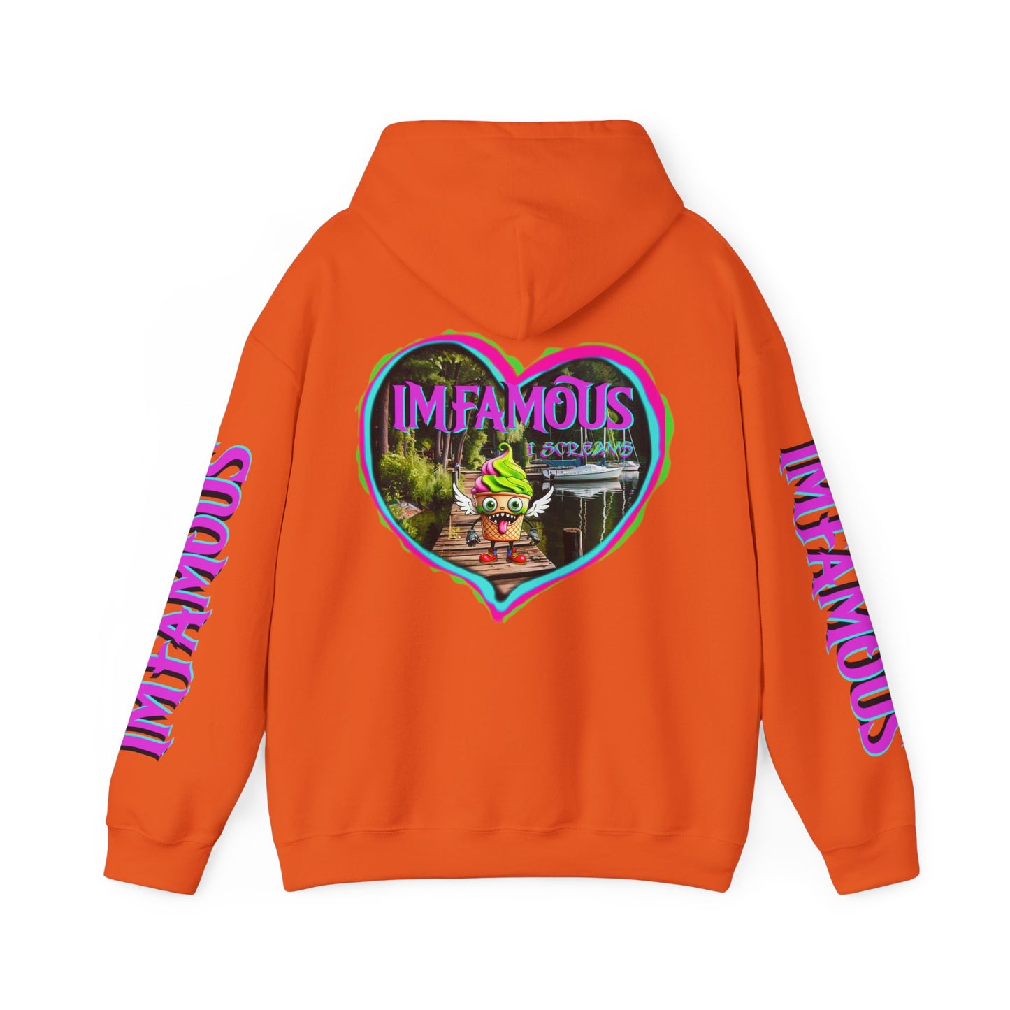 Premium Unisex Heavy Blend™ Hooded Sweatshirt - I love Imfamous i-screams design