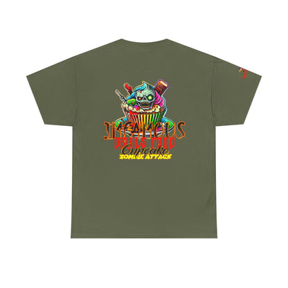 Imfamous Devils Food Cupcake Zombie attack Graphic Tee - Fun Casual Wear, Unisex T-Shirt for Food Lovers, Halloween fun gift