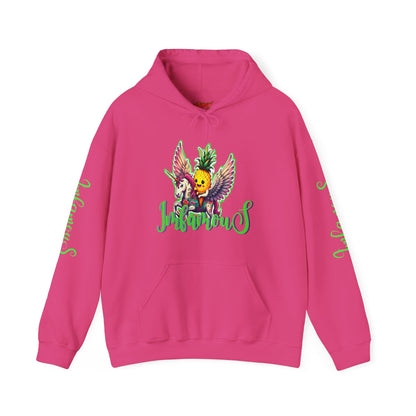 Sudadera con capucha - Diseño de piña volando sobre unicornio
