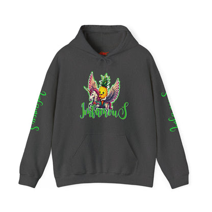 Sudadera con capucha - Diseño de piña volando sobre unicornio