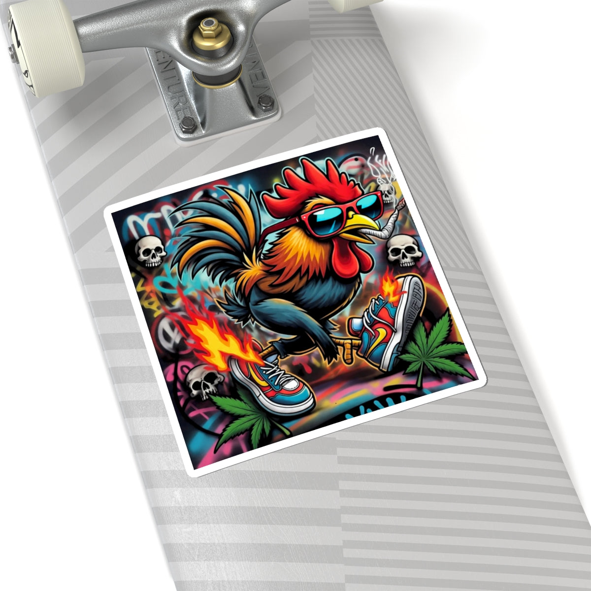 Sticker: Funny Rooster Smoking Weed