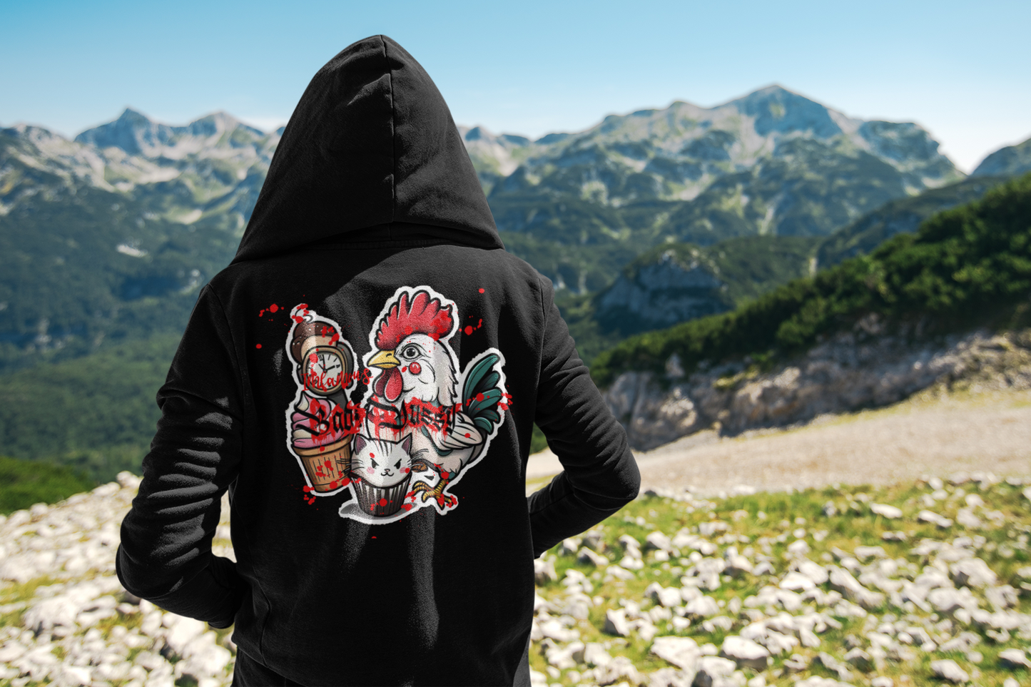 Sudadera con capucha con el famoso diseño de Bad Pussy Cat - Unisex