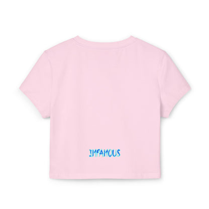 Fun Women's Baby Tee with 'Holy' Poop emoji and 'Imfamous' Design, Cute Graphic Tee, Trendy Casual Wear, Gift for Friends,