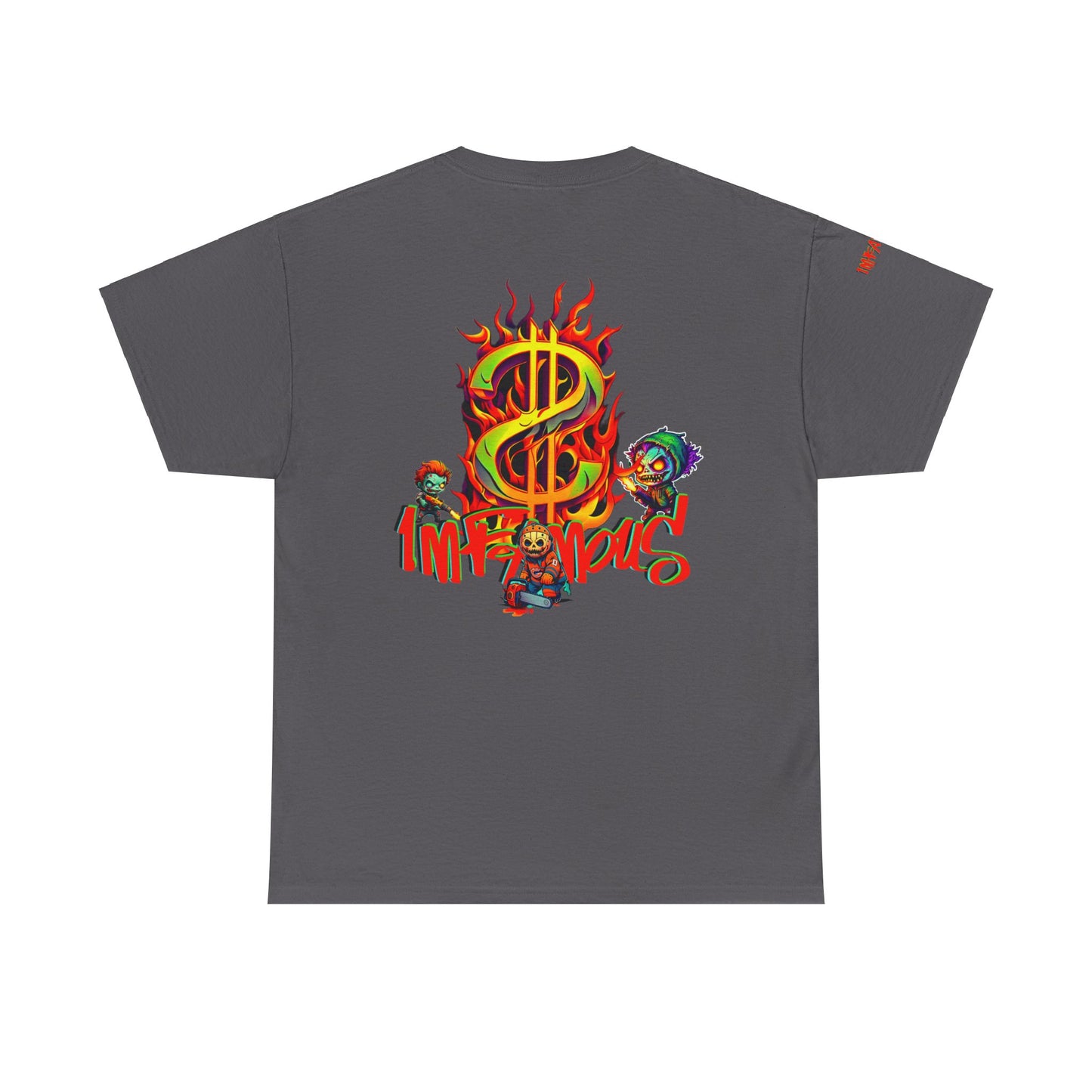 Premium graphic T-shirt - Imfamous halloween logo Design