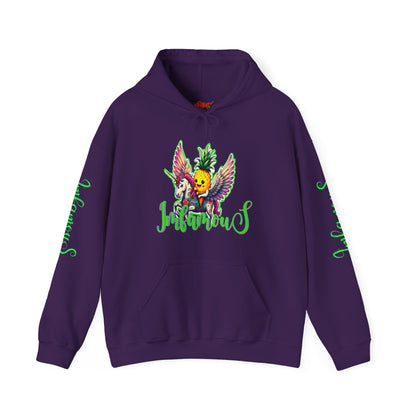 Sudadera con capucha - Diseño de piña volando sobre unicornio