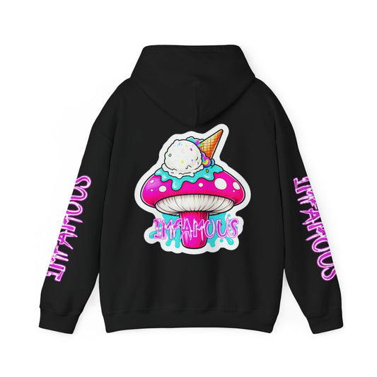 Premium Hooded Sweatshirt - Imfamous Ice Cream Psychedelic Mushroom Tip Design