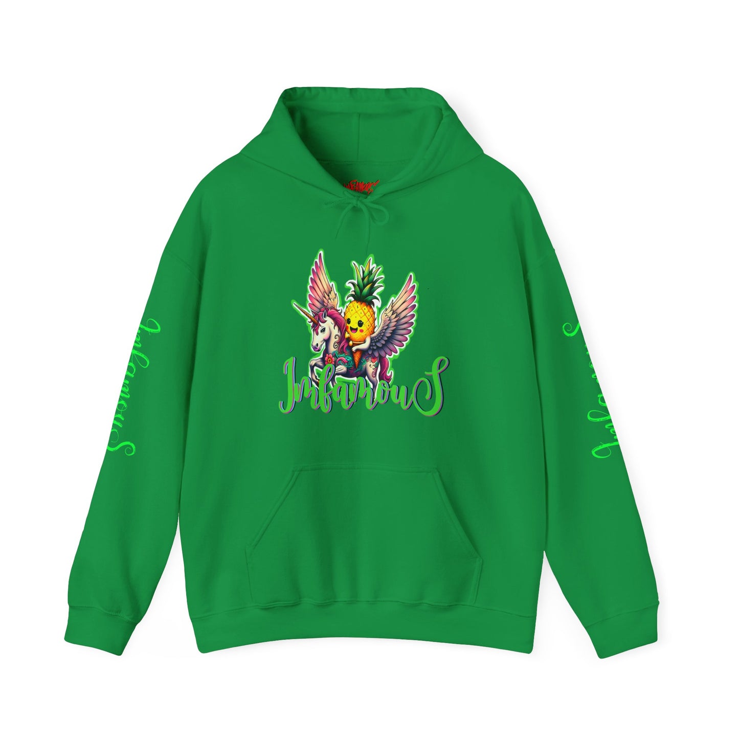Sudadera con capucha - Diseño de piña volando sobre unicornio