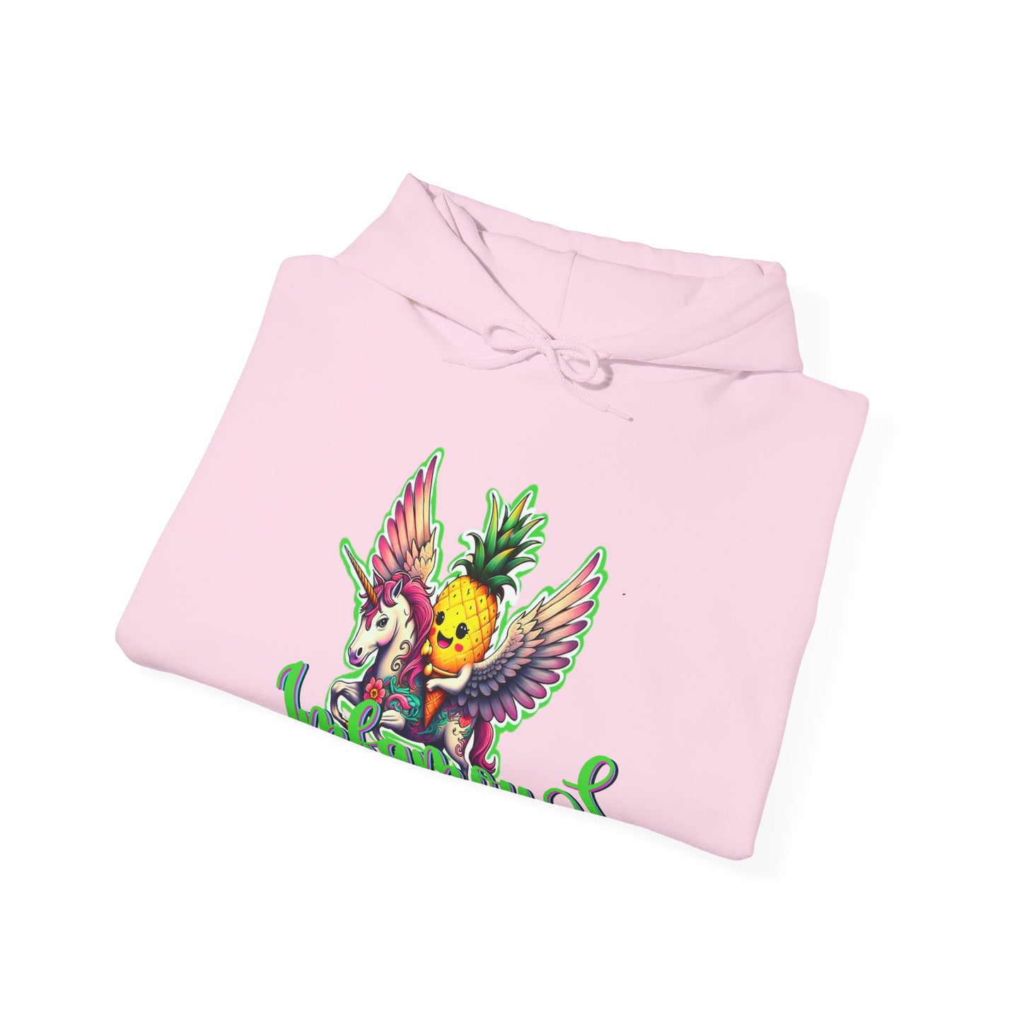 Sudadera con capucha - Diseño de piña volando sobre unicornio