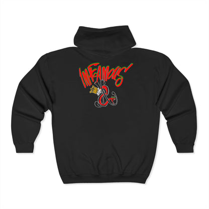 Premium Full Zip Hooded Sweatshirt - Imfamous logo