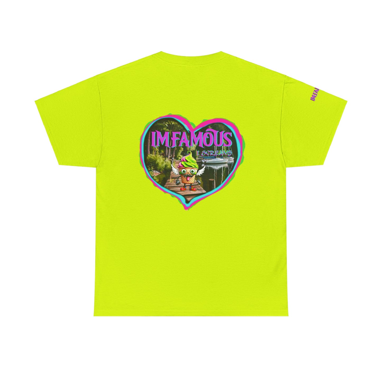 Camiseta unisex de algodón grueso I Love Imfamous I-Screams