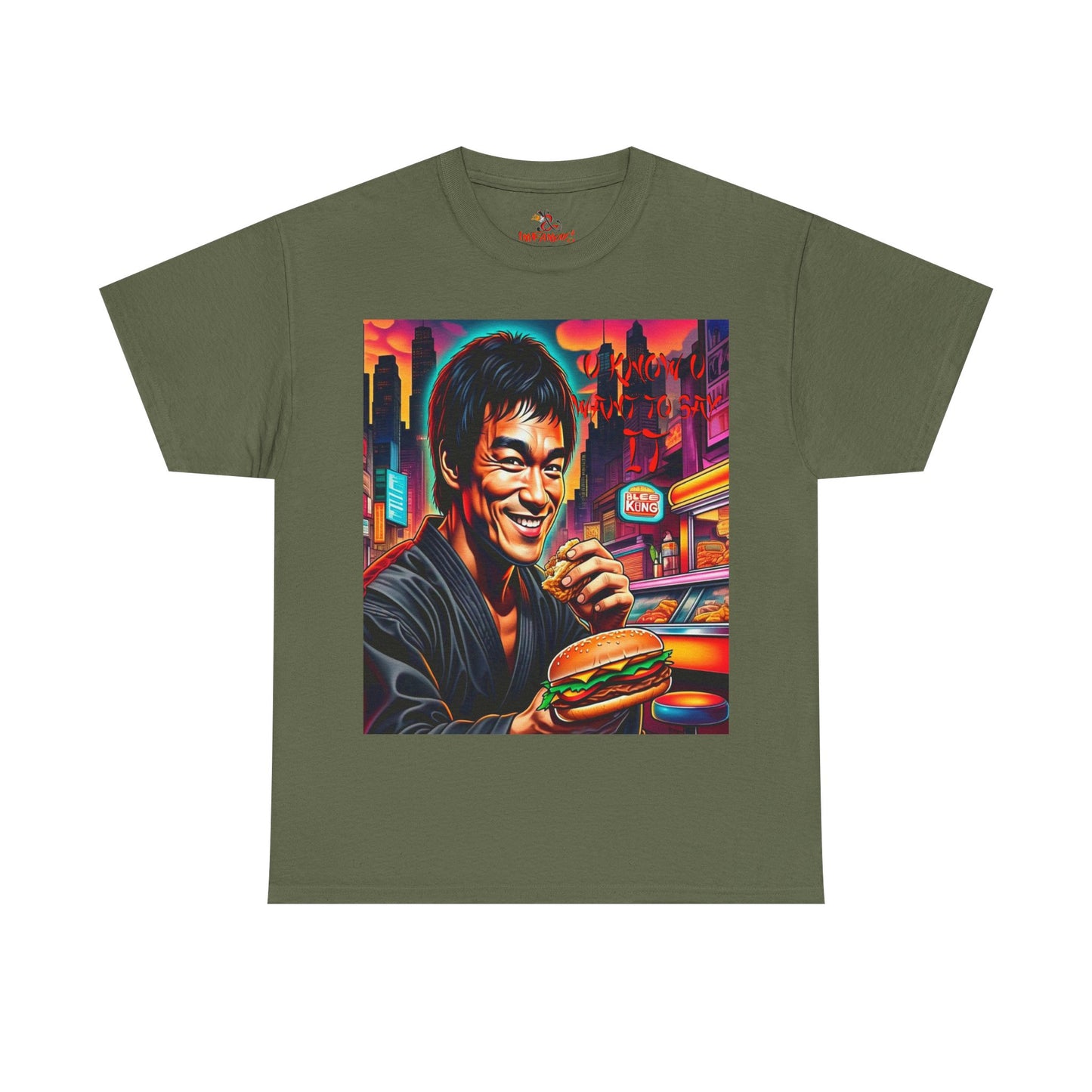 Retro Foodie Unisex Tee - Vibrant impersanation Art, Casual Wear, Gift for Food Lovers, Comic Con Fashion, funny king of Kung fu Tee