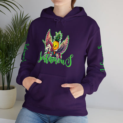 Sudadera con capucha - Diseño de piña volando sobre unicornio
