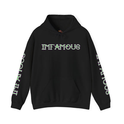 Premium Hooded Sweatshirt - Imfamous 3 Legged Pickle Tickle Tea Bag Design