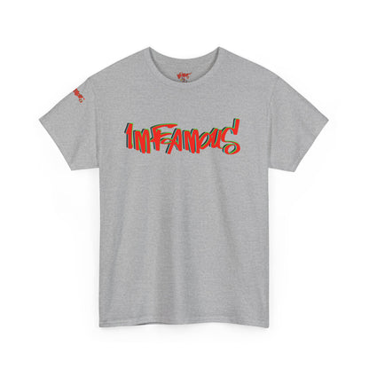 Premium graphic T-shirt - Imfamous halloween logo Design