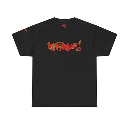 Premium graphic T-shirt - Imfamous halloween logo Design