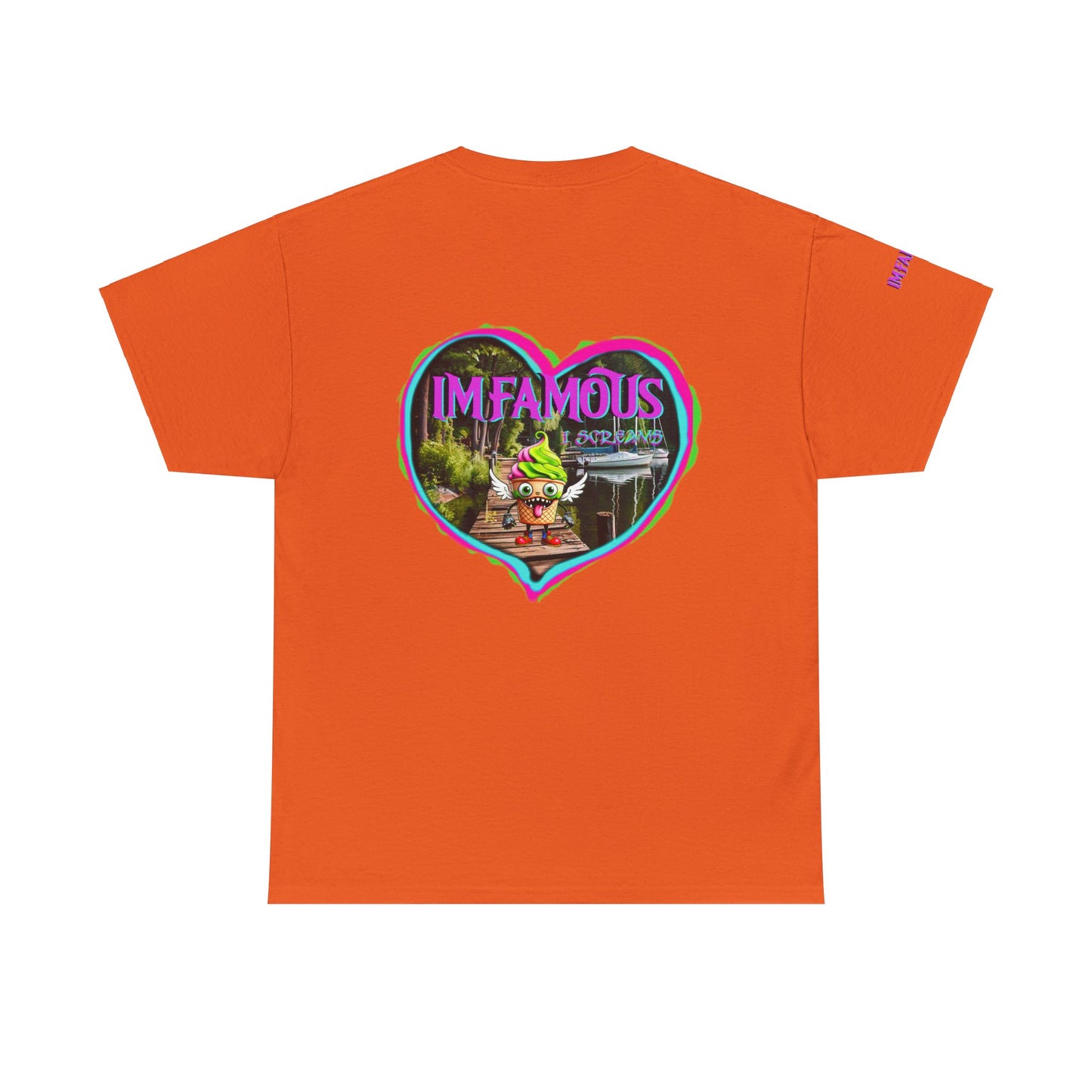 Camiseta unisex de algodón grueso I Love Imfamous I-Screams