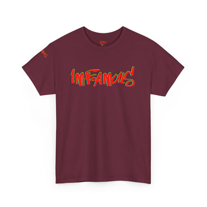 Premium graphic T-shirt - Imfamous halloween logo Design