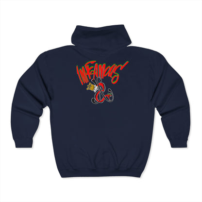 Premium Full Zip Hooded Sweatshirt - Imfamous logo
